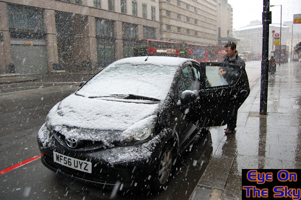 Snow in the heart of London