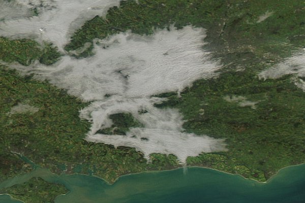 Satellite image of south-east England on 20/12/06
